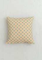 Yura geometric prints 100% cotton cushion cover for sofa - Aqua blue