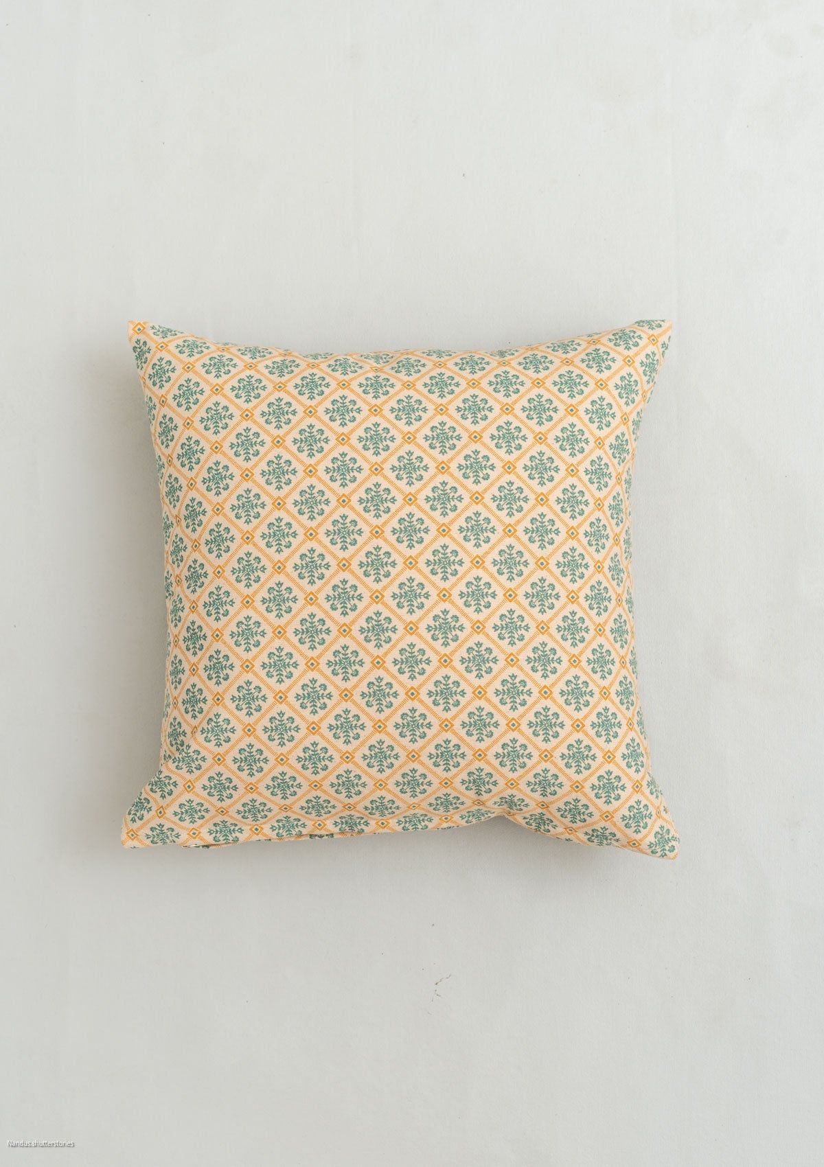 Yura geometric prints 100% cotton cushion cover for sofa - Aqua blue