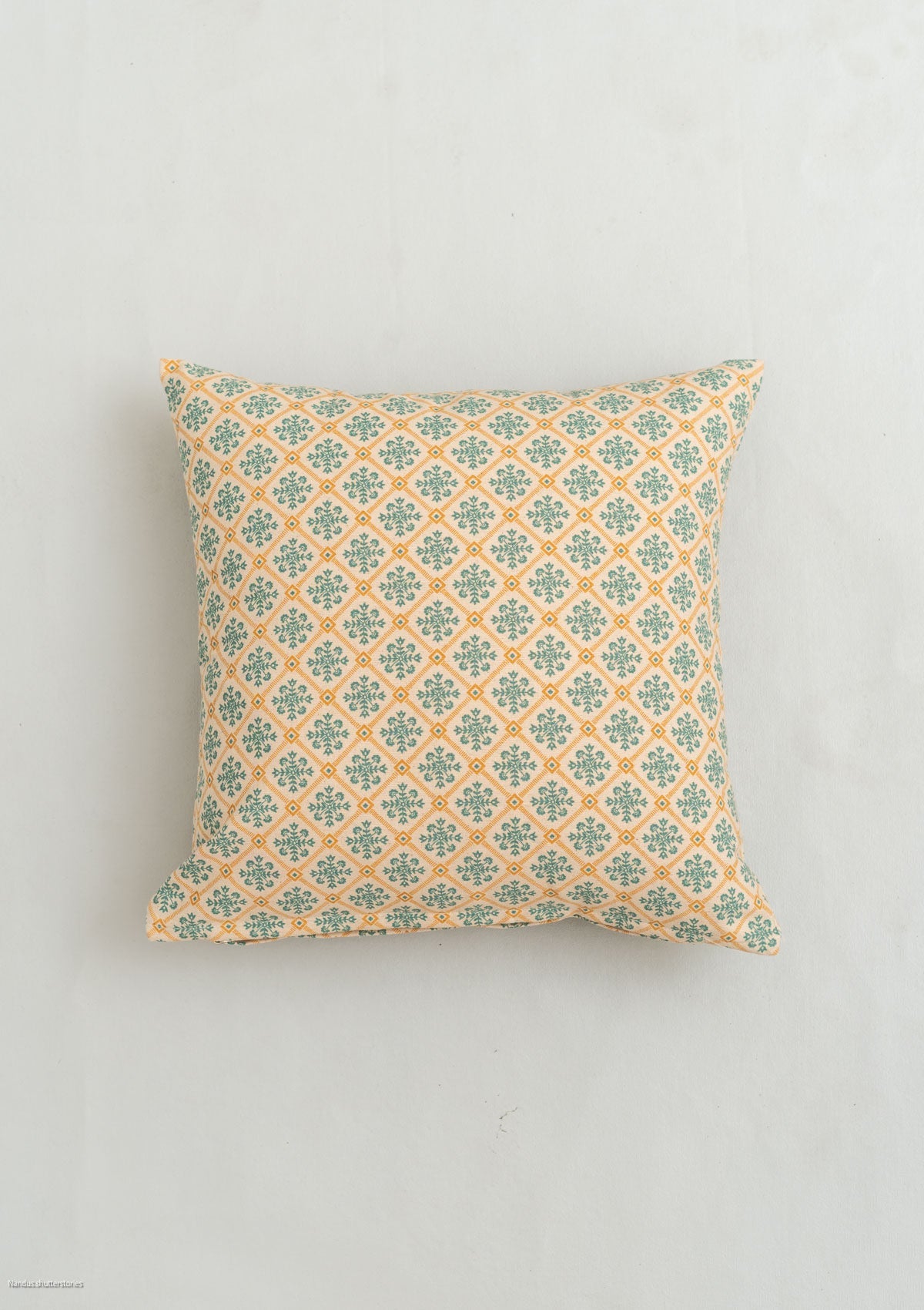 Yura 100% cotton geometric cushion cover for sofa - Aqua blue