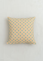 Yura geometric prints 100% cotton cushion cover for sofa - Aqua blue