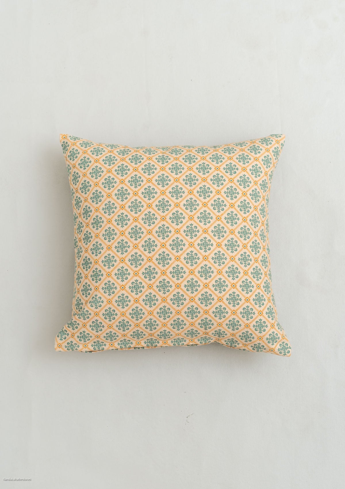 Yura geometric prints 100% cotton cushion cover for sofa - Aqua blue