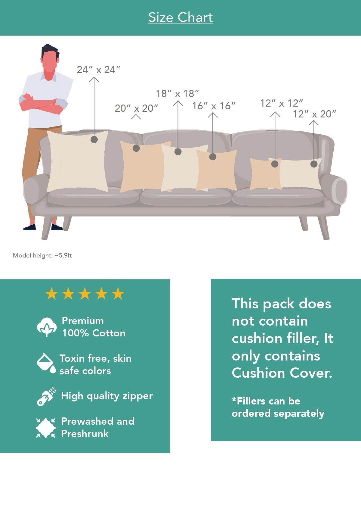 Salaga flora and fauna with flower lace 100% Cotton Cushion Cover for Sofa - Multicolor