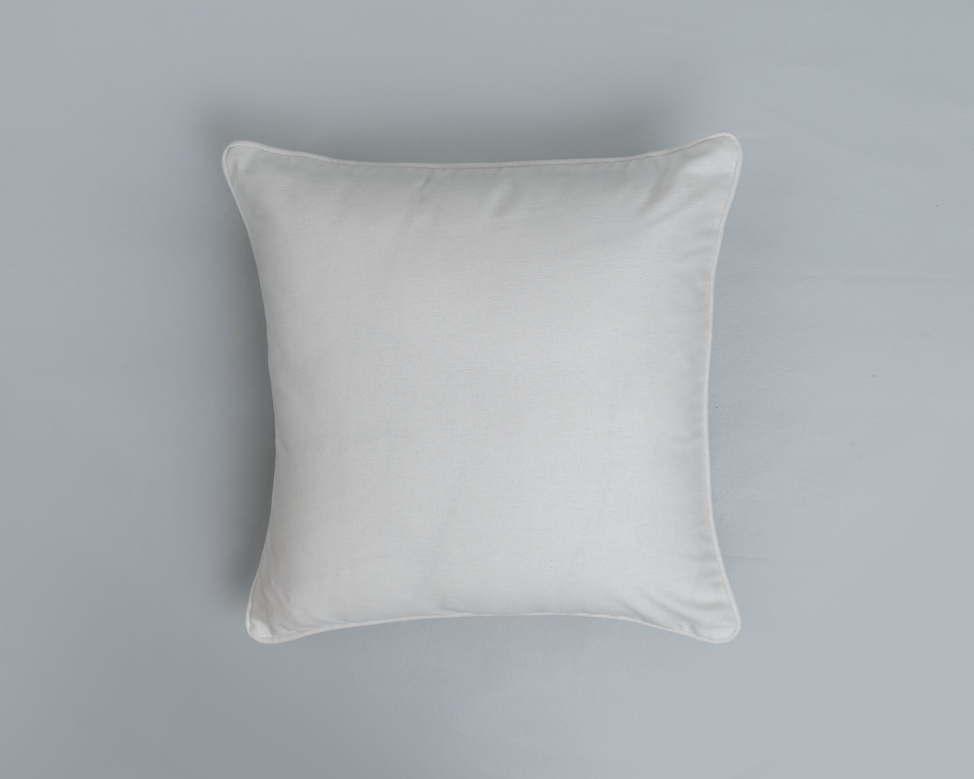 Solid 100% cotton plain cushion cover for sofa - White