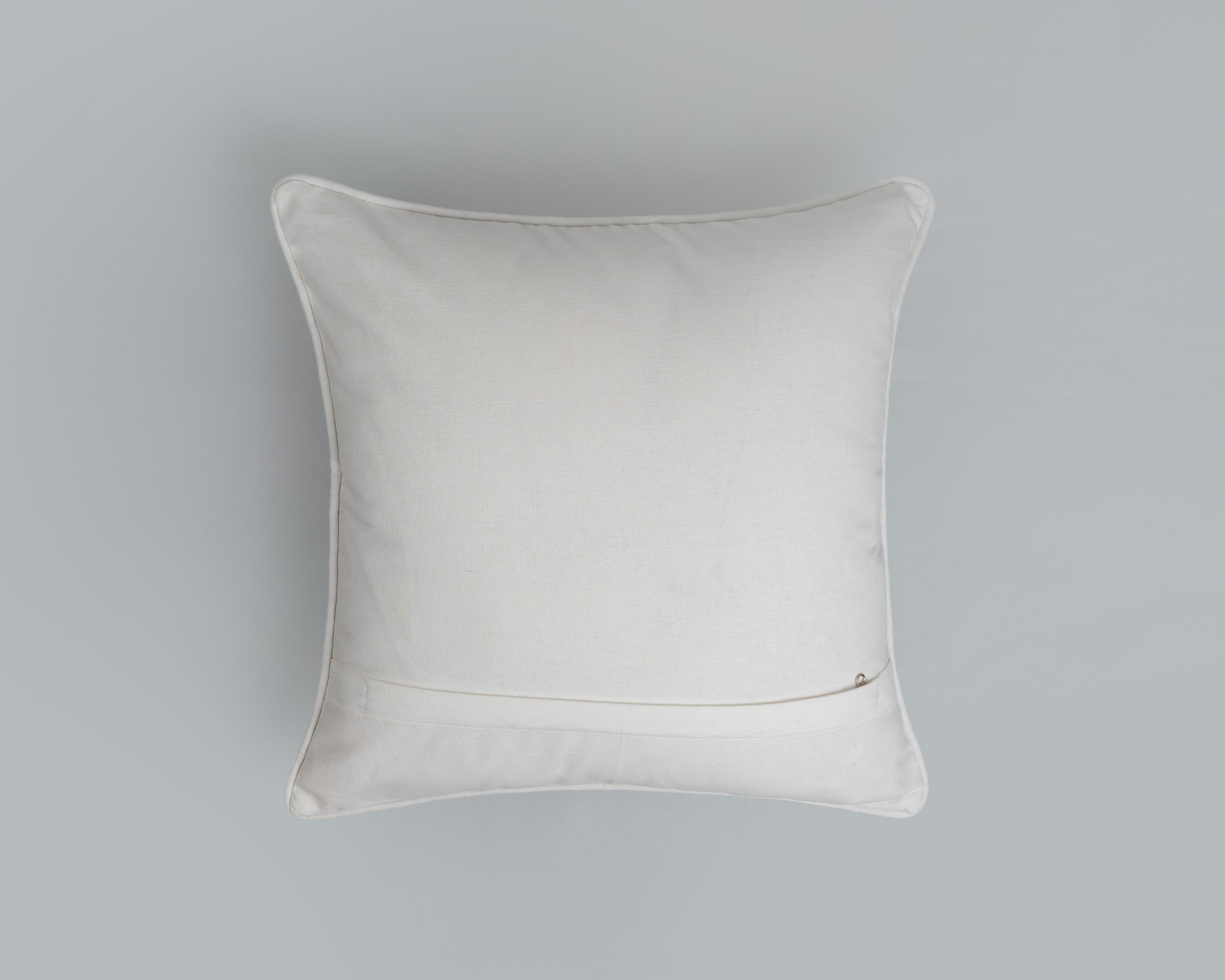 Solid 100% cotton plain cushion cover for sofa - White