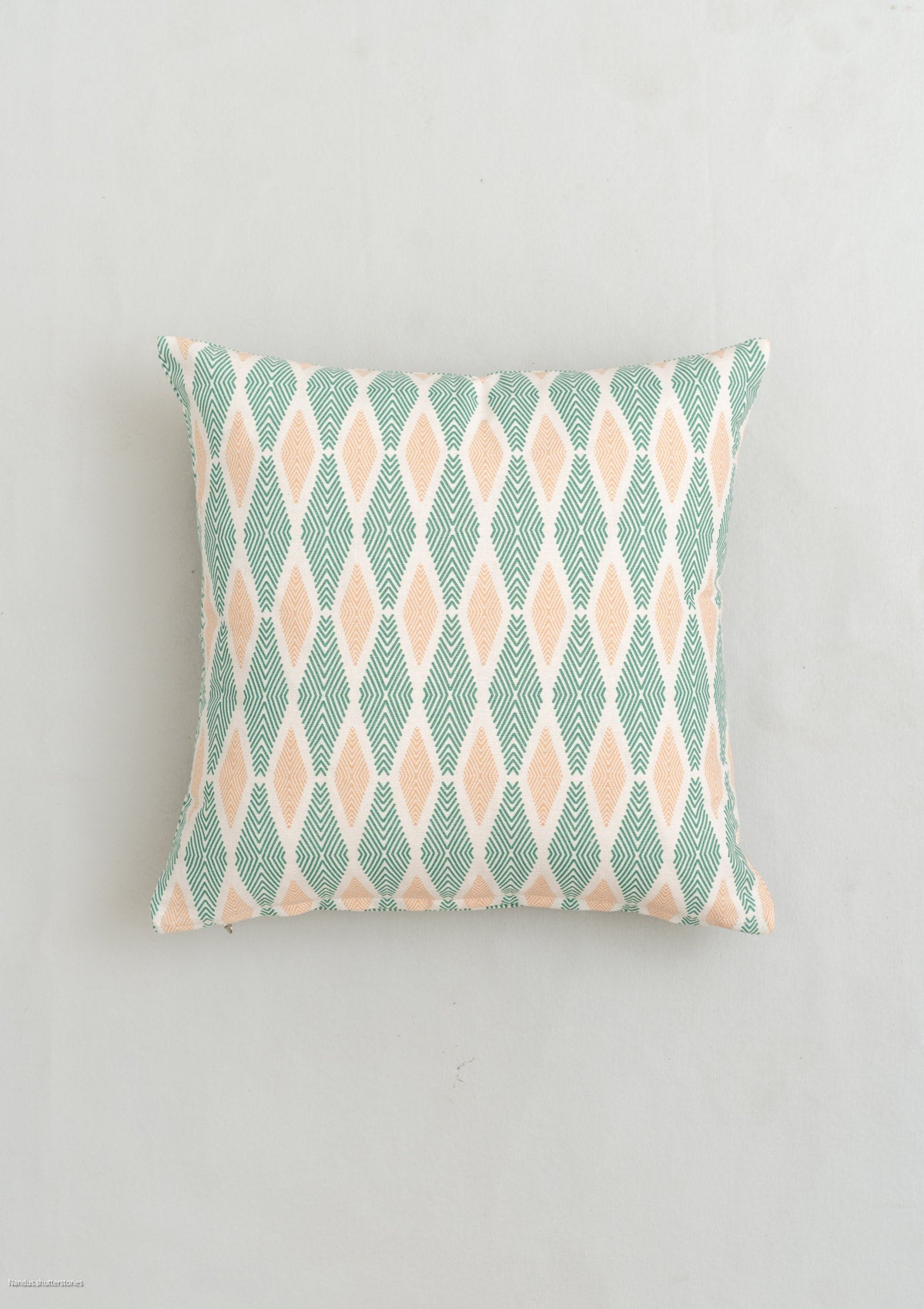 Maze 100% cotton geometric cushion cover for sofa - Sage green