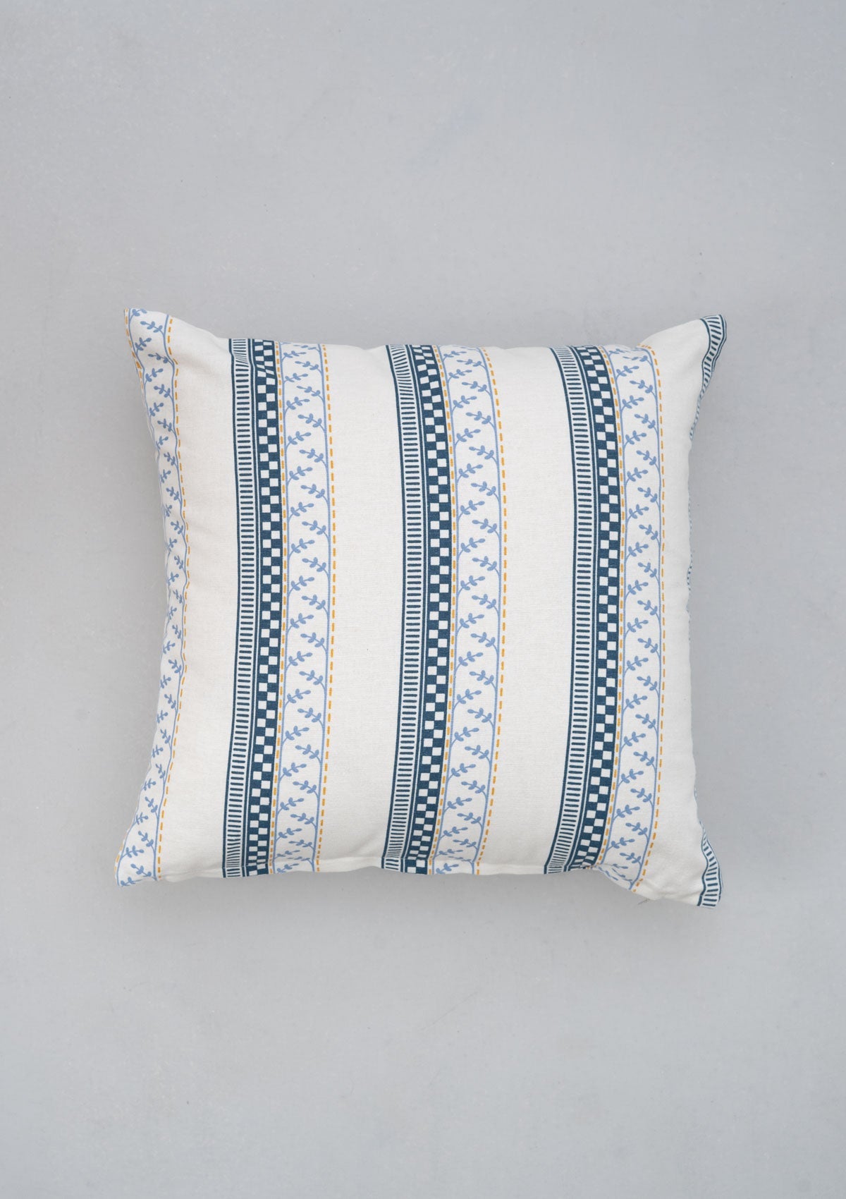 Oriental Stripes 100% cotton geometric cushion cover for sofa - Night Blue