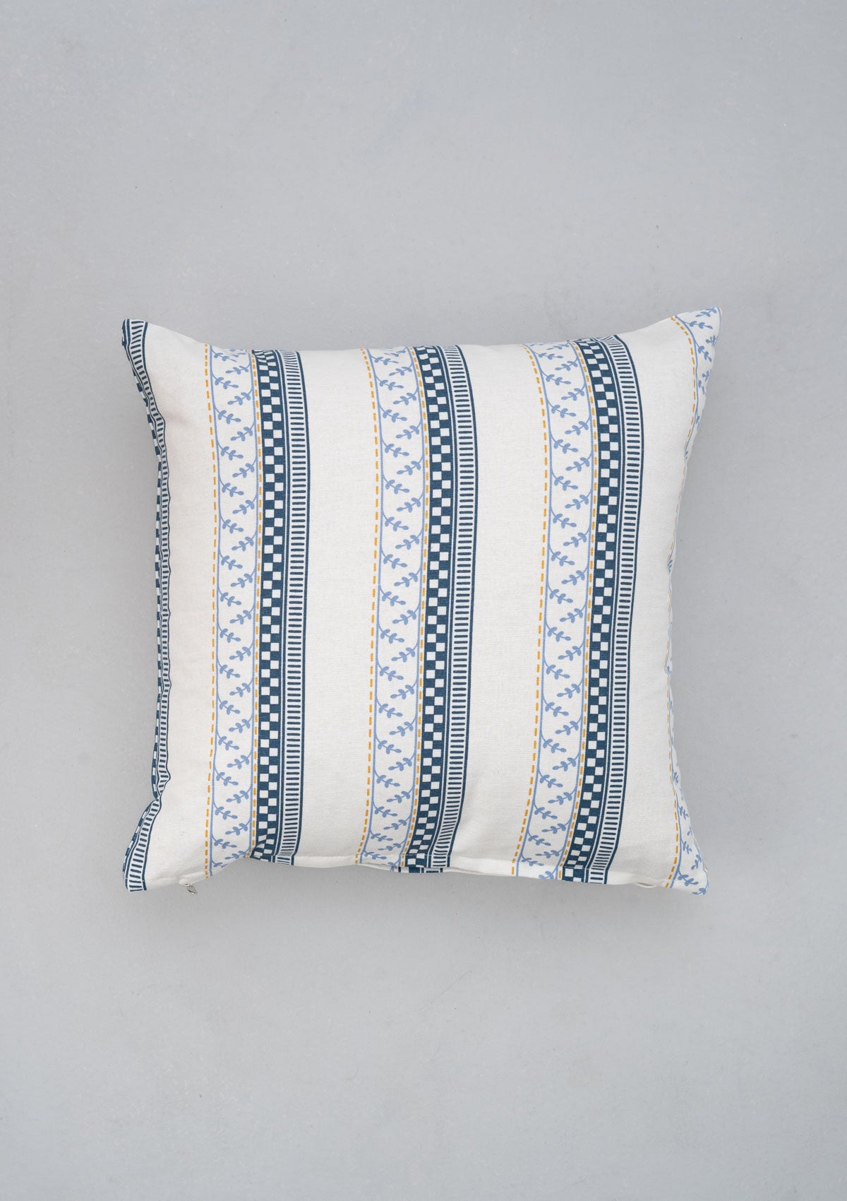 Oriental Stripes 100% cotton geometric cushion cover for sofa - Night Blue