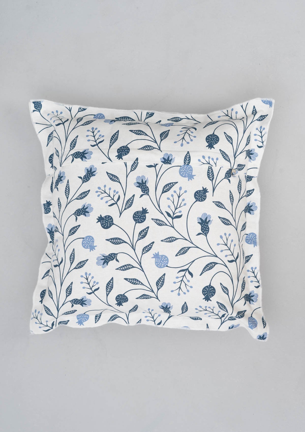 Blue Ruby 100% cotton floral cushion cover for sofa - Powder Blue