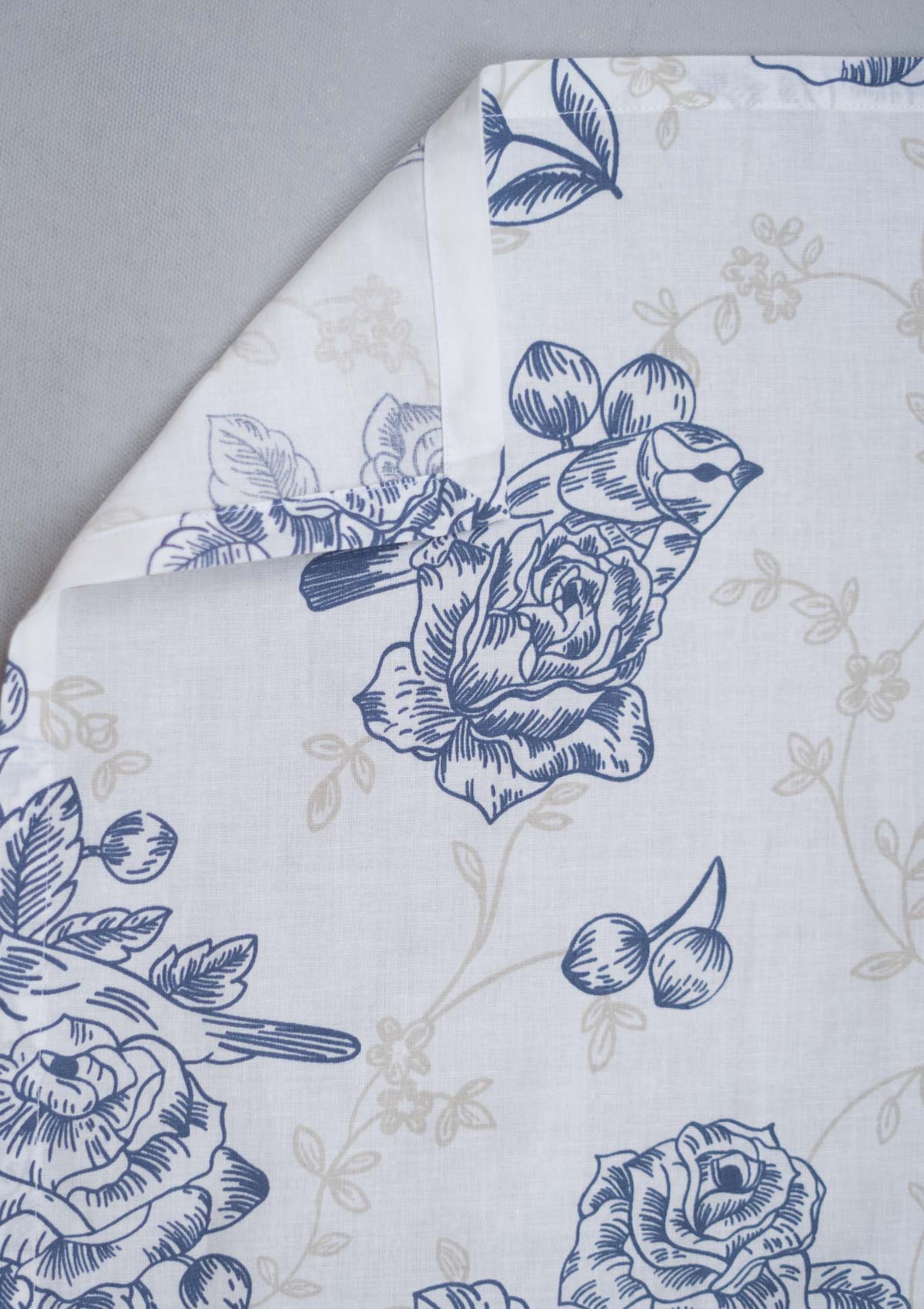 Bird Song floral design printed 100% cotton super soft Flat Sheet with 2 pillow covers 108x108 Inch