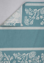 Regal Affair floral design printed 100% cotton Flat sheet with pillow covers - Turquoise