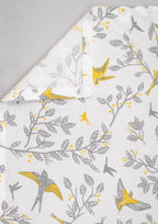 Fluttering Swallows floral prints 100% cotton Flat sheet with pillow covers