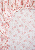 Moroccan printed 100% cotton Fitted sheet with pillow covers - Blush