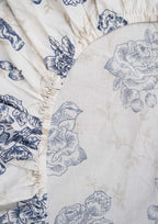 Birdsong floral prints 100% cotton Fitted sheet with 2 pillow covers with 16 inch drop
