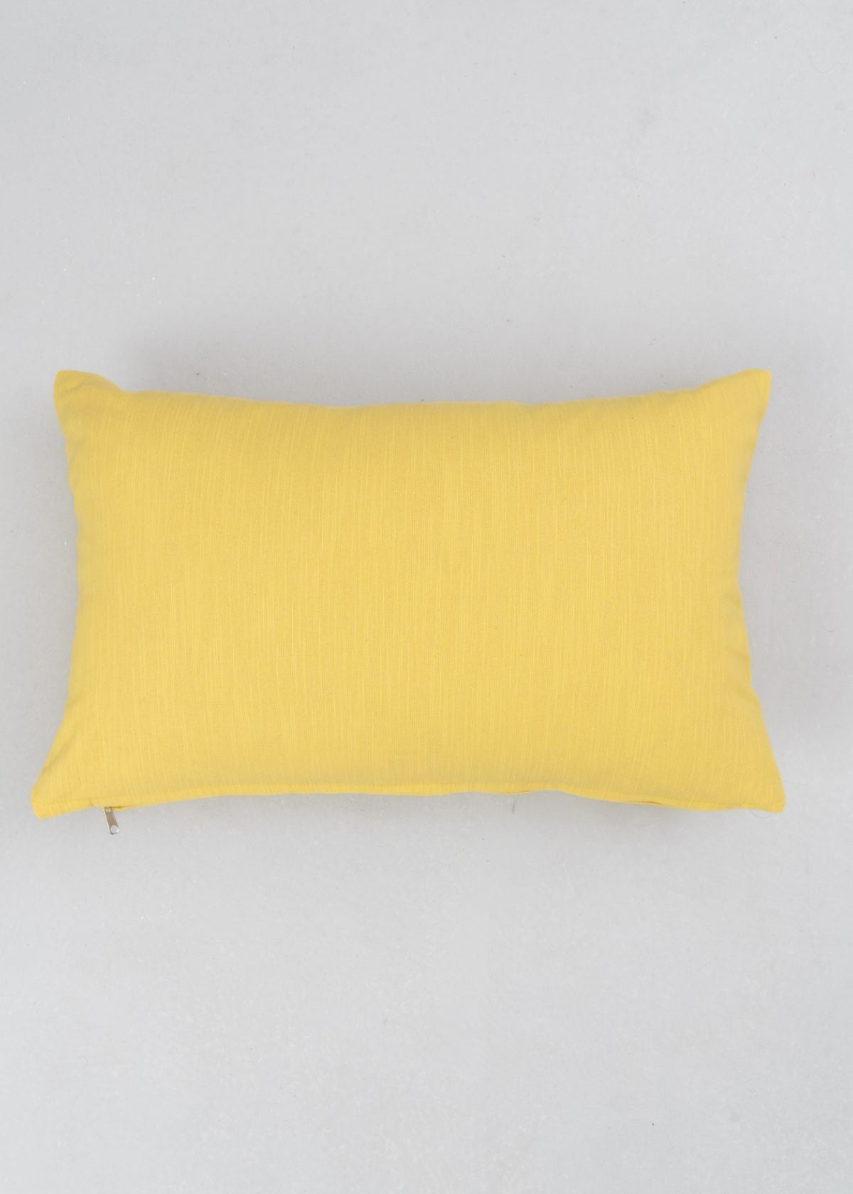 Leafy Affair Embroidered 100% cotton cushion cover for Living Room, Sofa - Green, Yellow