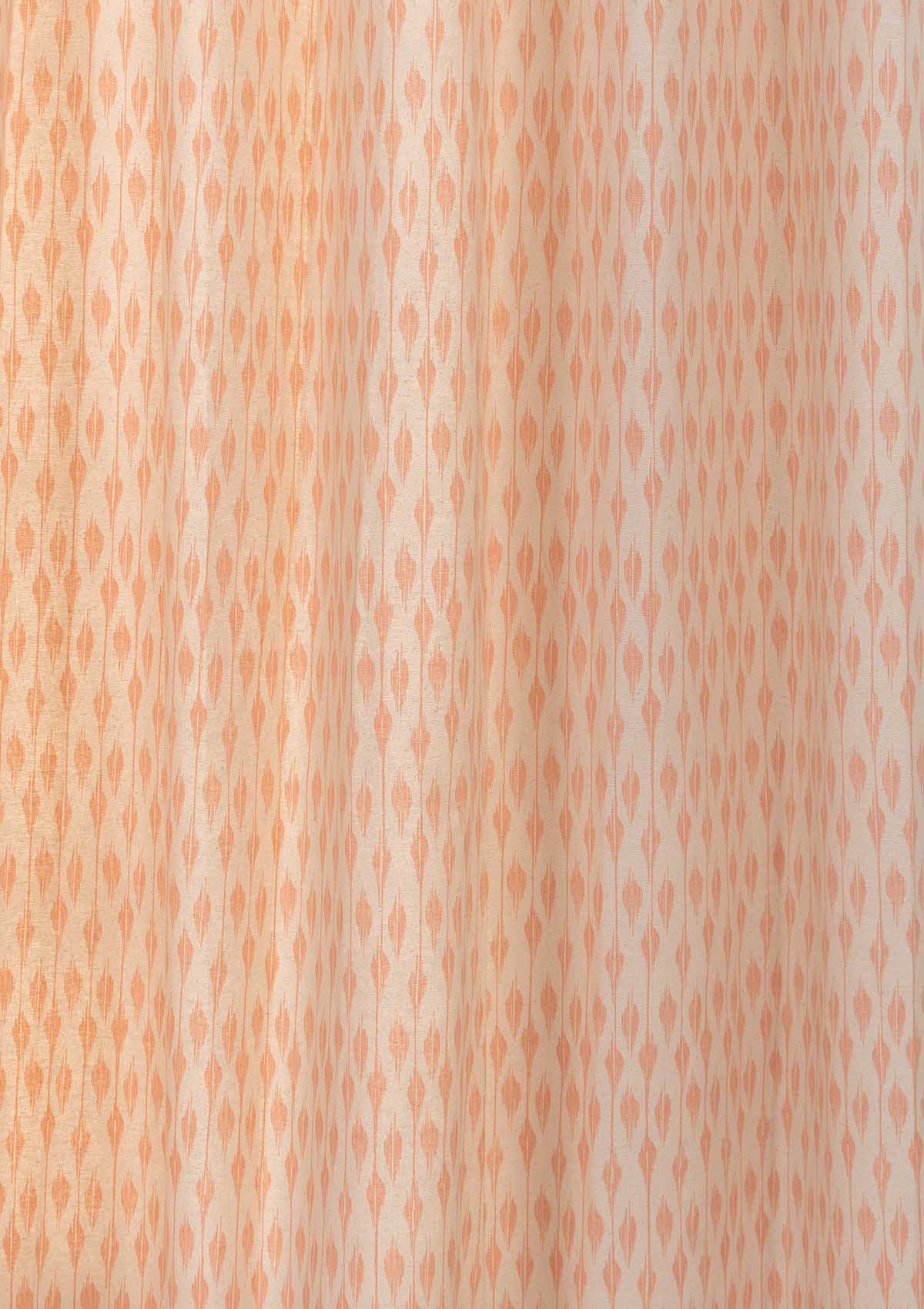 Chenab ethnic prints 100% cotton curtain for living room - Room darkening - Beige - Single panel