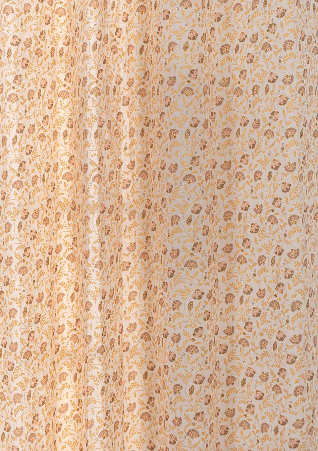 Calico ethnic prints 100% cotton sheer curtain for living room - Light filtering - Amber - Single Panel