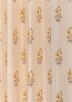 Indus ethnic prints 100% cotton curtain for living room - Room darkening - Amber - Single panel