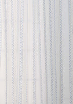 Oriental Stripes Geometric printed 100% Cotton Sheer curtain for Living room & bedroom - Light filtering - Powder Blue - Single Panel