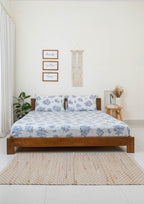 Bird Song floral design printed 100% cotton super soft Flat Sheet with 2 pillow covers 108x108 Inch