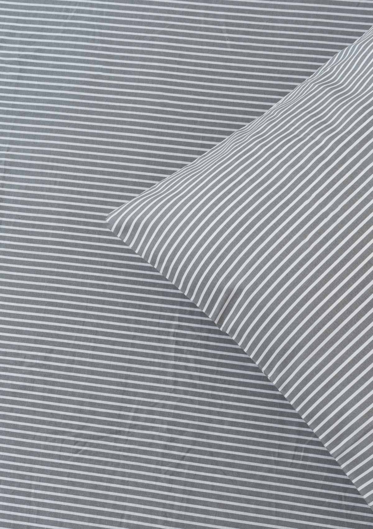 Stripes Flat sheet - Charcoal Grey