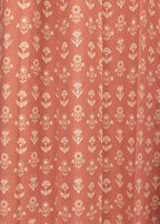 Dahlia floral printed 100% cotton curtain for Living room and Bed room - Room darkening - Mustard, Nile Blue and Rust