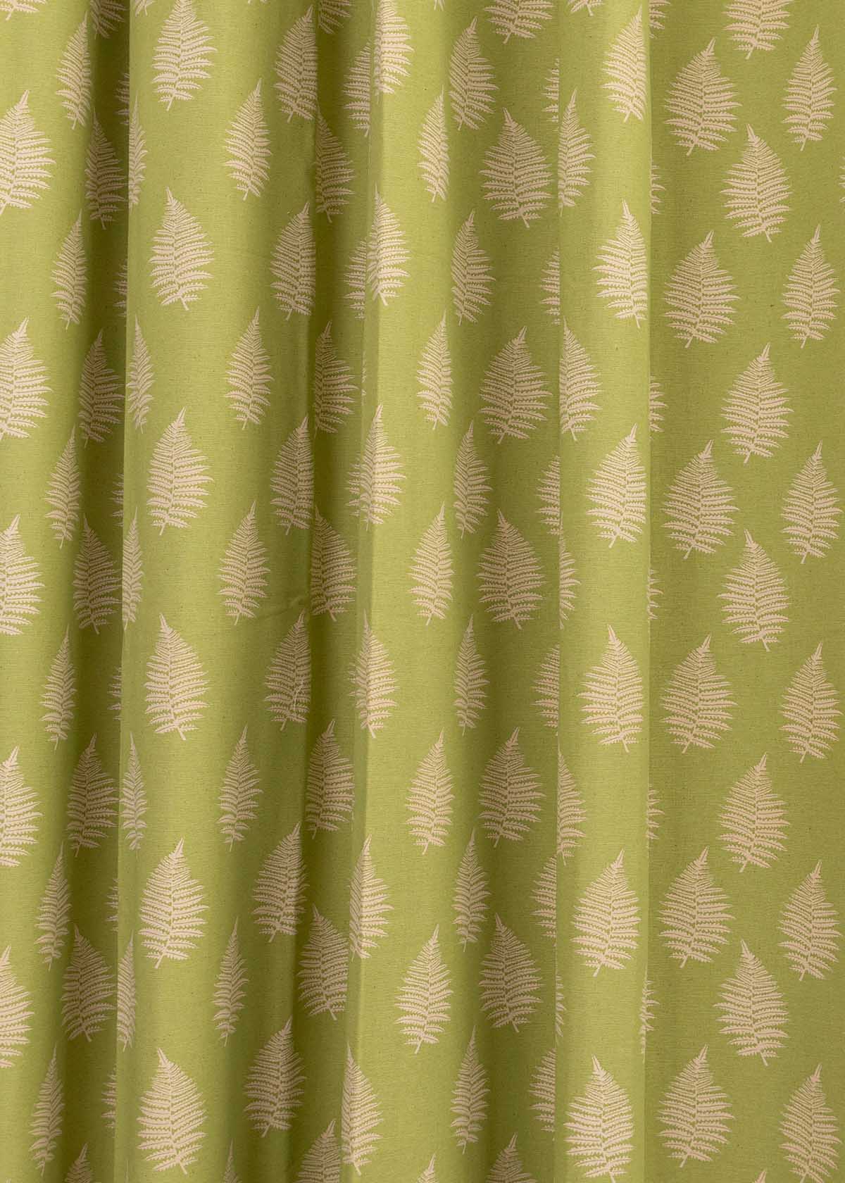 Ferns floral prints 100% cotton curtain for living room - Room darkening - Green - Single Panel