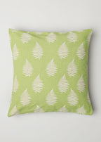 Ferns Printed 100% cotton floral cushion cover for sofa - Green