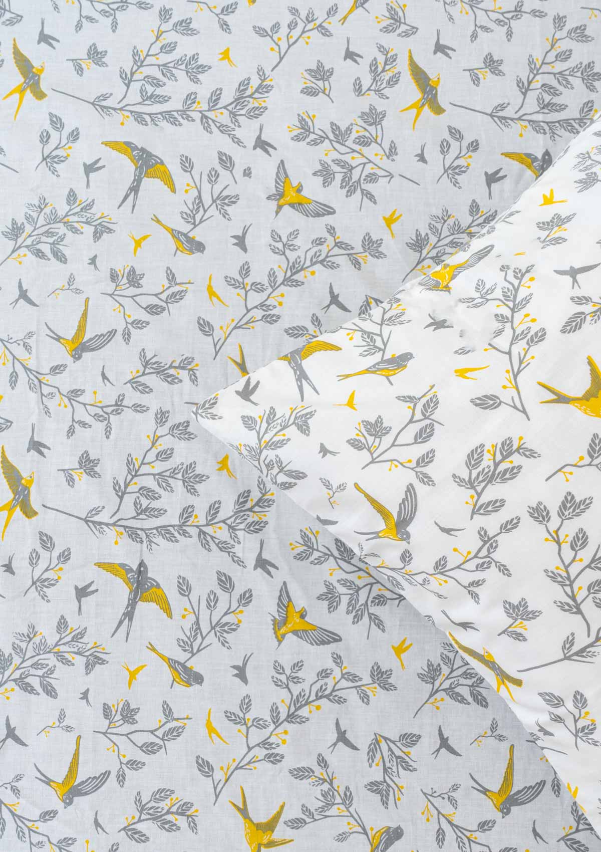 Fluttering Swallows floral prints 100% cotton Flat sheet with pillow covers