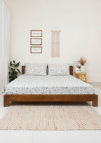 Fluttering Swallows floral prints 100% cotton Flat sheet with pillow covers