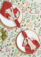 Foraged Berries floral prints 100% cotton table cloth for 4 seater, 6 seater, 8 seater for dining table