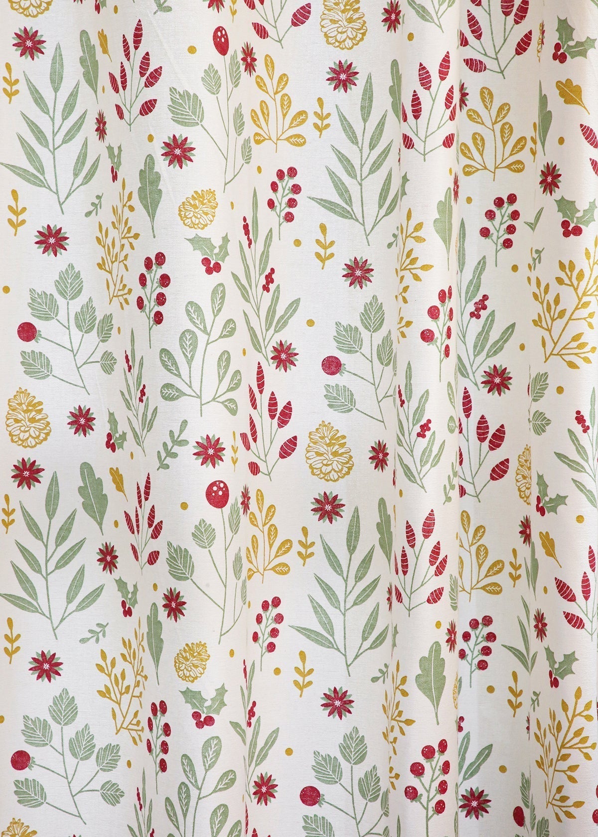 Foraged Berries floral prints 100% cotton curtain for living room - Room darkening - Multicolor - Single Panel