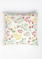 Foraged Berries 100% cotton floral cushion cover for sofa - Multicolor