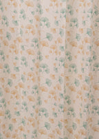 Gingko floral prints 100% cotton curtain for living room - Room darkening - Nile Blue - Single Panel