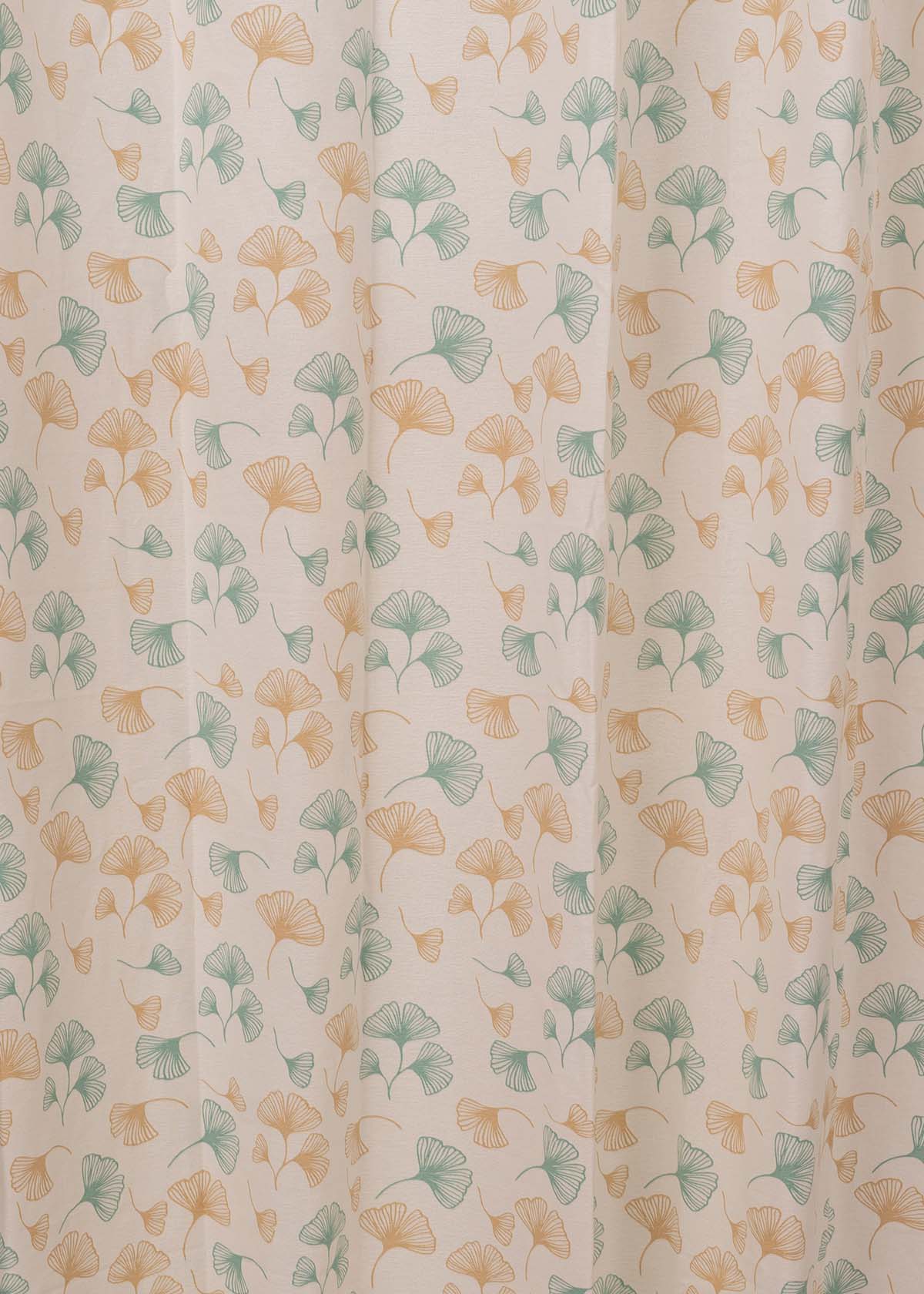 Gingko floral prints 100% cotton curtain for living room - Room darkening - Nile Blue - Single Panel