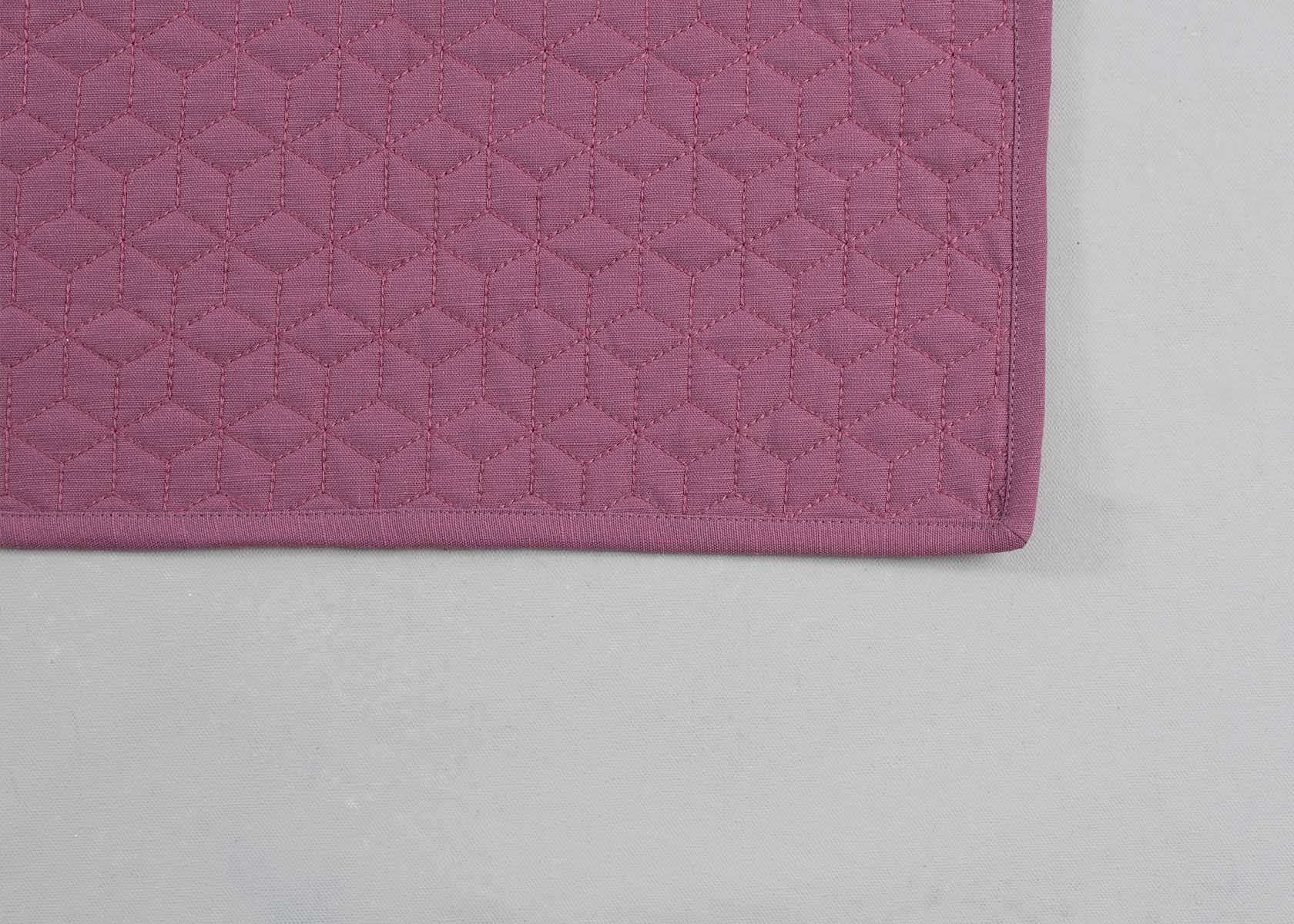 Quilted Solid Cotton Placemats - Grape Solid