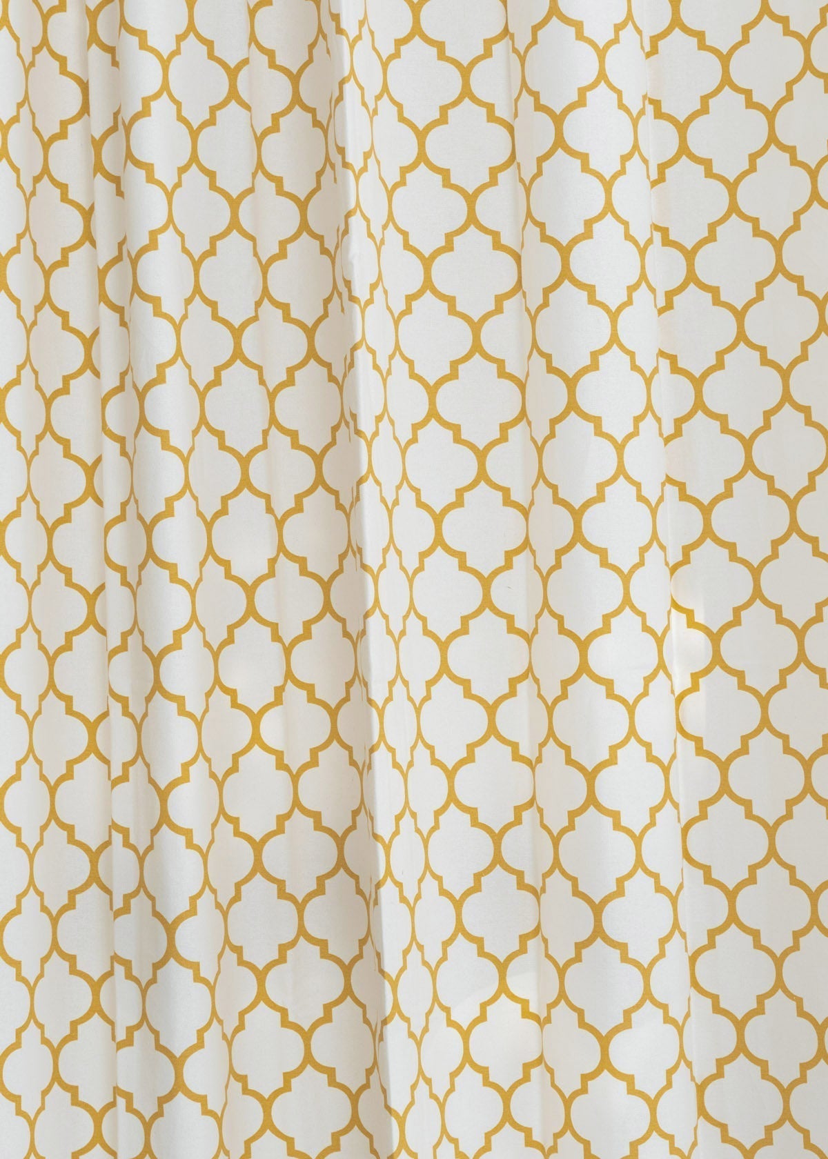 Trellis geometric Printed 100% cotton curtain for Living room and Bed room - Room darkening - Mustard, Royal Blue and Walnut Grey