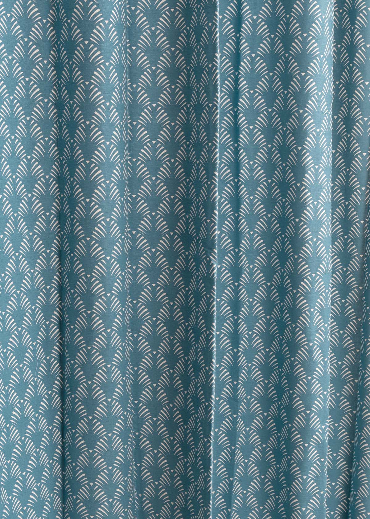 Pergola 100% Customizable Cotton geometric curtain for living room & Bedroom - Room darkening - Indigo