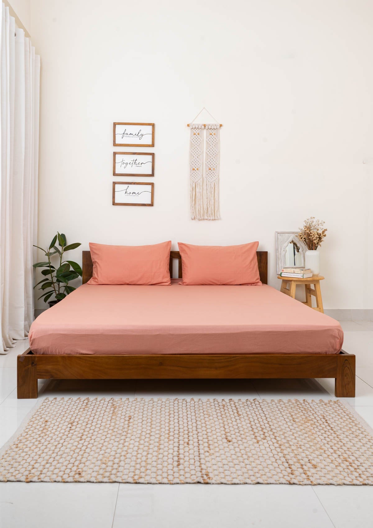 Solid colors dyed 100% cotton soft feel Flat sheets with pillow covers - Rust, Royal Blue, Lavender