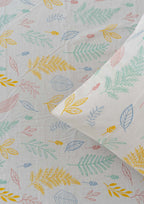 Rustling Leaves in Many Hues 100% cotton Flat sheet with pillow covers - Multicolor