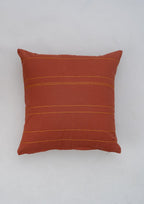 Silk Route Embroidered 100% cotton cushion cover for sofa - Brick Red