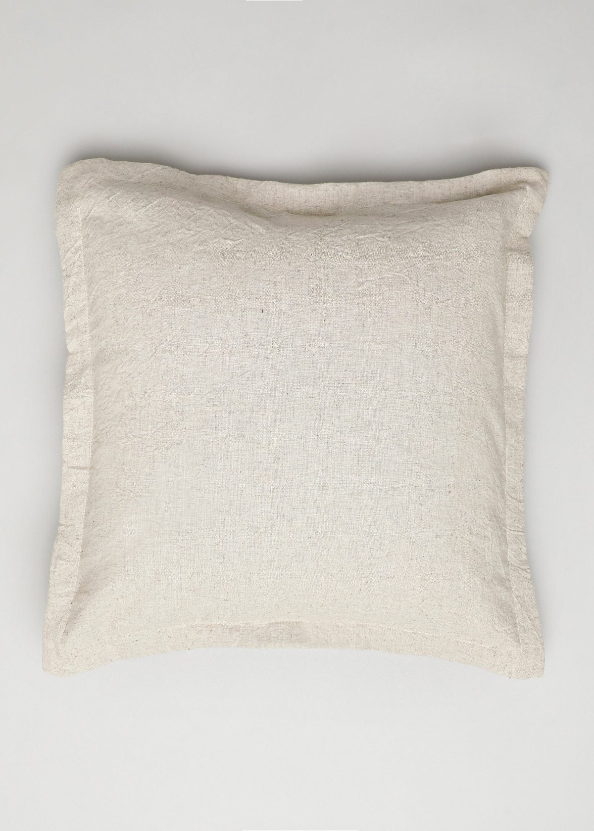 Solid linen cotton plain cushion cover for sofa - Beige