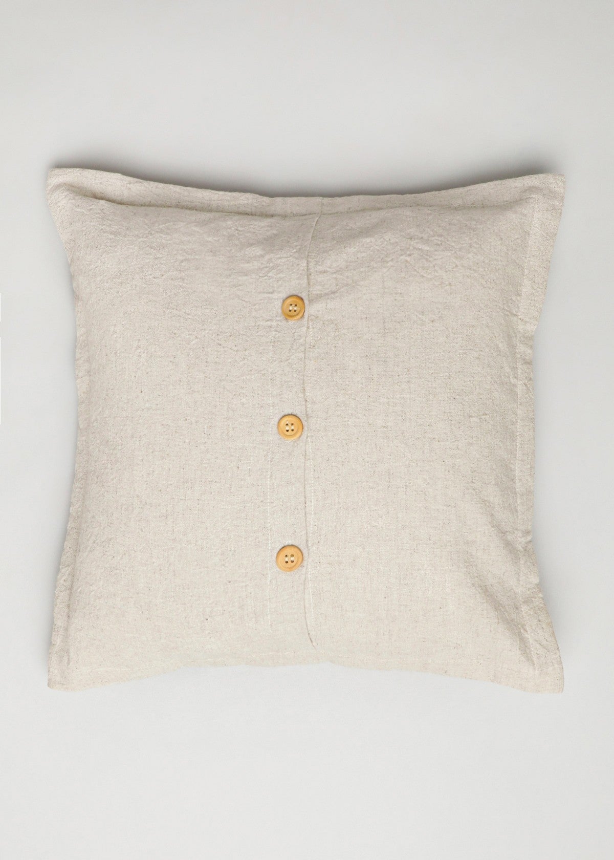 Solid linen cotton plain cushion cover for sofa - Beige