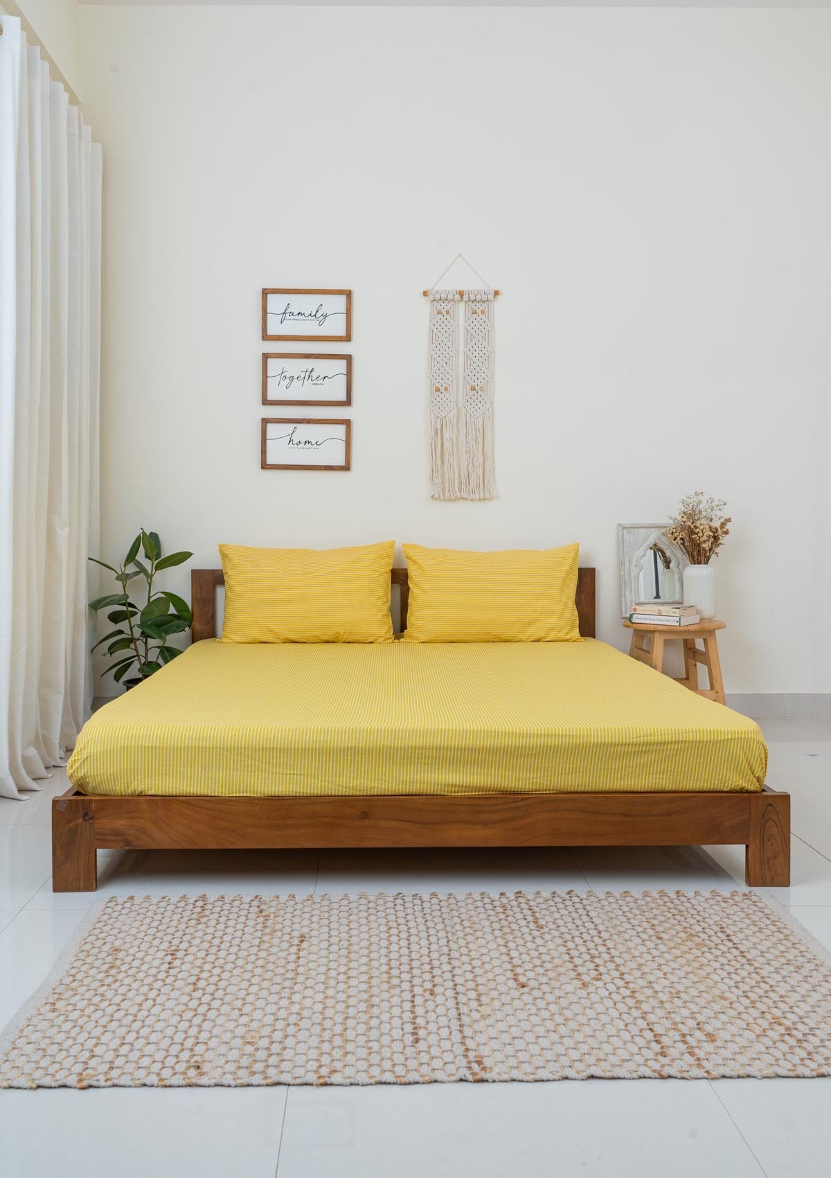 Sunshine Stripes Flat Sheet - Yellow