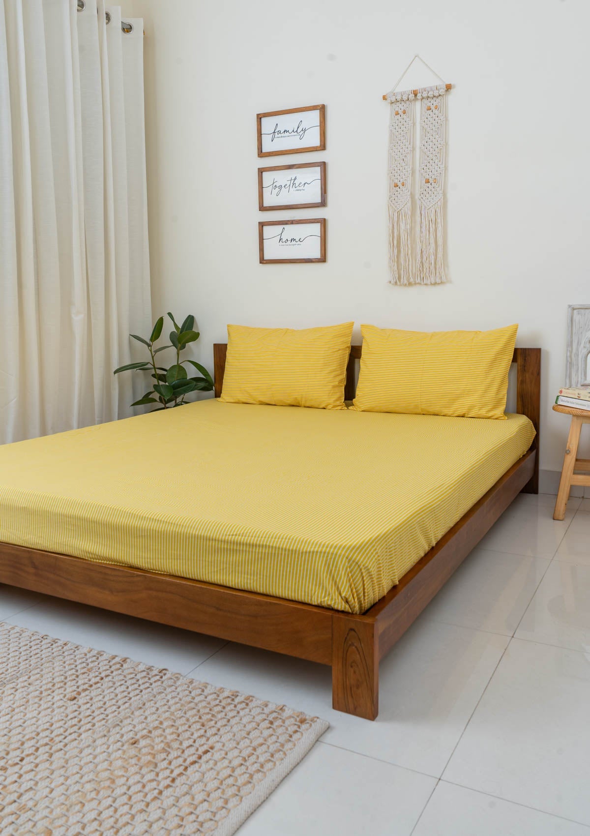 Sunshine Stripes Flat Sheet - Yellow