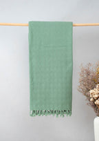 Yarn dyed and woven 100% cotton Textured Solid Throw - Sage Green
