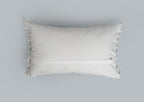 Timberland geometric prints with running tassles 100% cotton cushion cover for sofa - Indigo