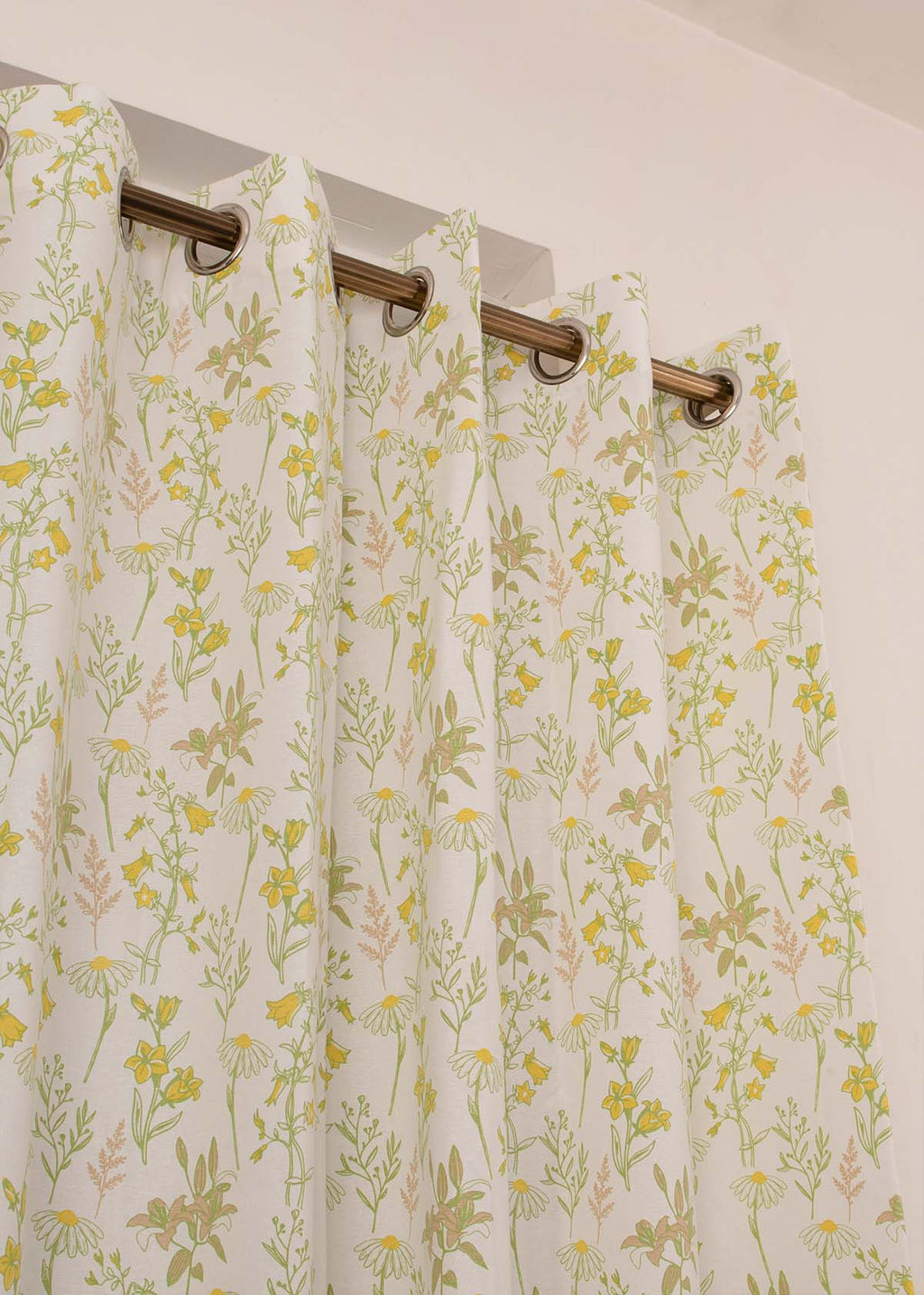 Tulip Garden floral printed 100% cotton curtain for kids room, living room & bed room - Room darkening - Single Panel