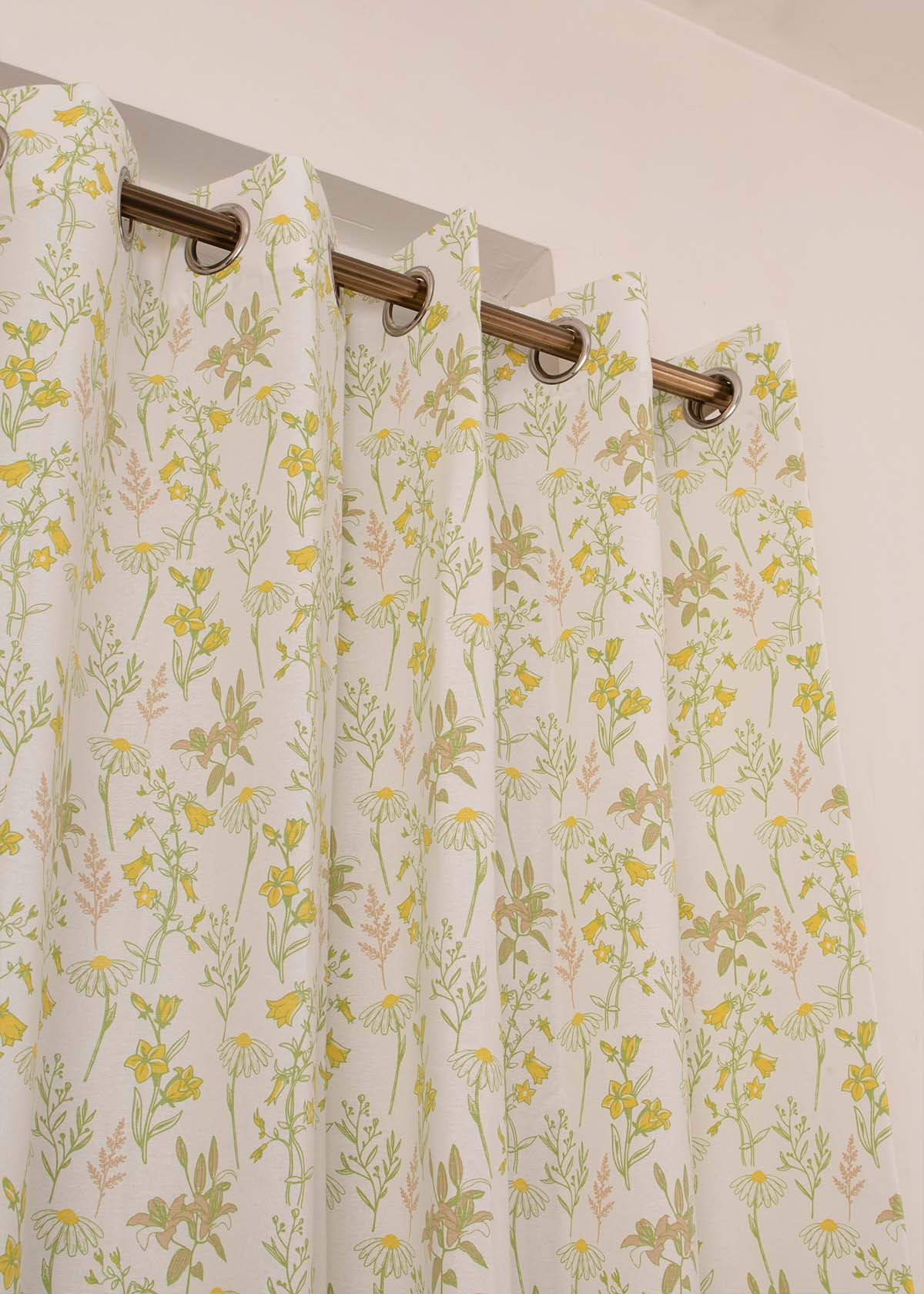 Tulip Garden floral printed 100% cotton curtain for kids room, living room & bed room - Room darkening - Single Panel