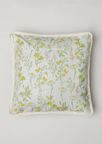 Tulip Garden floral prints with cotton lace 100% cotton cushion cover for sofa - Multicolor