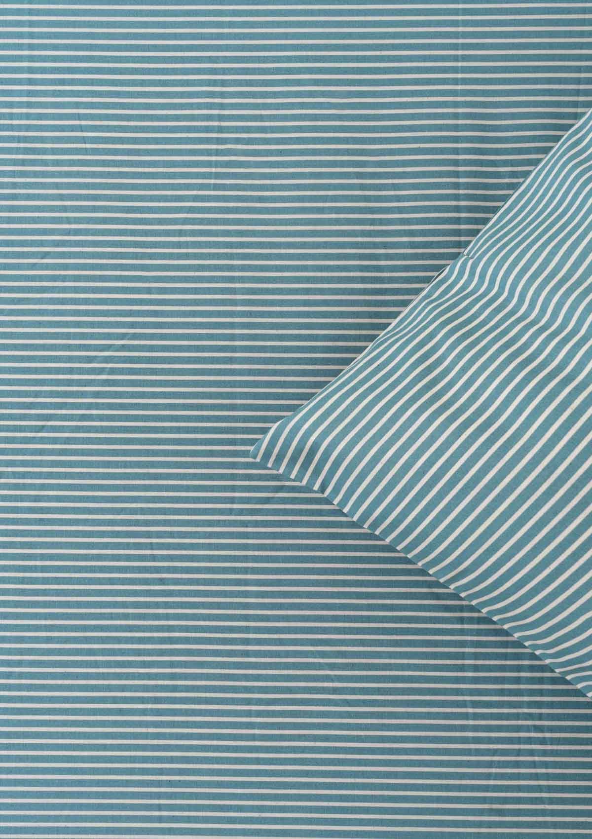 Stripes Flat Sheet - Turquoise